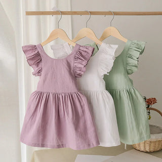 Linen Ruffled Back Dress - RYAN AND REMI