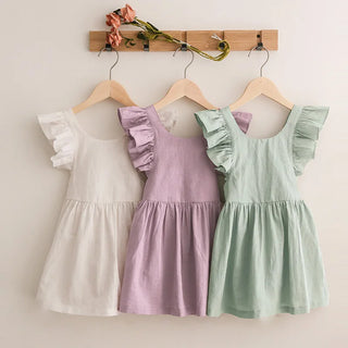 Linen Ruffled Back Dress - RYAN AND REMI