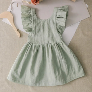 Linen Ruffled Back Dress - RYAN AND REMI