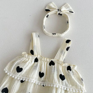 Heart Print Romper Set - RYAN AND REMI