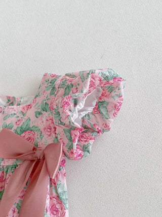 Floral Puff Sleeve Romper Set - RYAN AND REMI