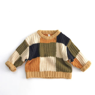 Checkered Knit Sweater - RYAN AND REMI