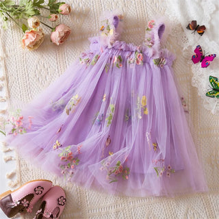 Floral Butterfly Tulle Dress - RYAN AND REMI