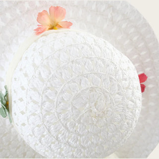 Flower Applique Dress With Straw Hat - RYAN AND REMI