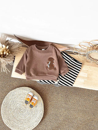 Boys Dinosaur Striped Pants Set - RYAN AND REMI