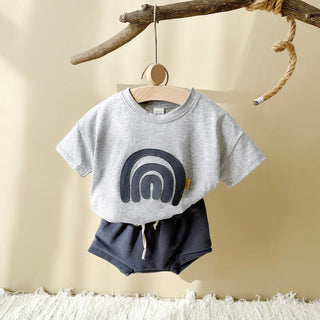 Rainbow Patchwork T-shirt Shorts Set - RYAN AND REMI
