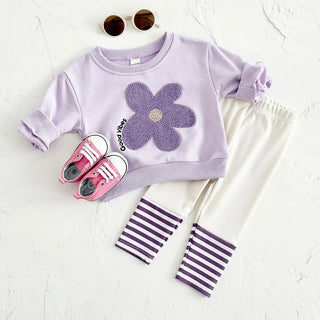 Purple Stripe Floral Set - RYAN AND REMI