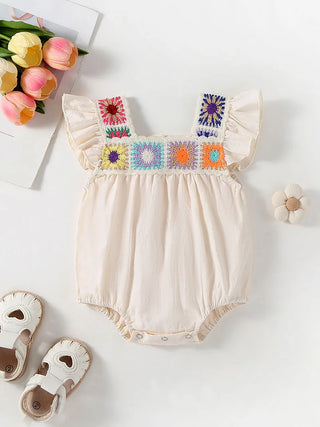 Fly Sleeve Patch Romper - RYAN AND REMI