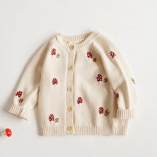 Mushroom  Knit Cardigan Sweater - RYAN AND REMI