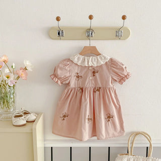 Lace Collar Flower Dress - RYAN AND REMI