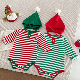 Striped Christmas Bodysuit Set - RYAN AND REMI