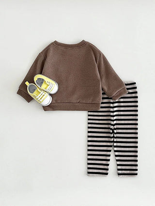 Boys Dinosaur Striped Pants Set - RYAN AND REMI