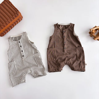 Striped Sleeveless Short Jumpsuit - RYAN AND REMI