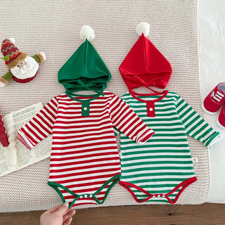 Striped Christmas Bodysuit Set - RYAN AND REMI