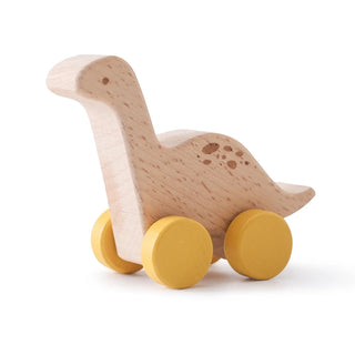 Beech Wooden Dinosaur On Wheels - RYAN AND REMI