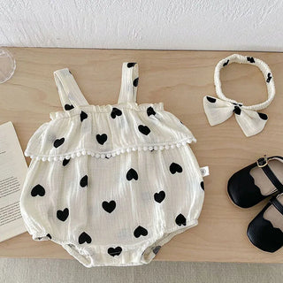 Heart Print Romper Set - RYAN AND REMI