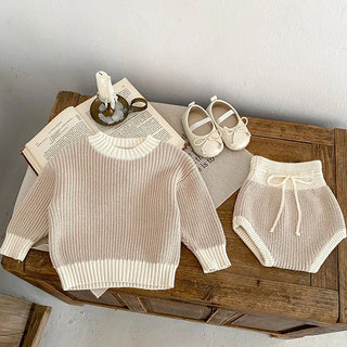 Sand Knitted Pullover Shorts Set - RYAN AND REMI
