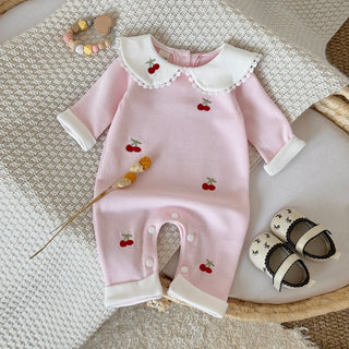 Pink Cherry Print Jumpsuit - RYAN AND REMI