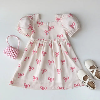 Ribbon Print Casual Dress - RYAN AND REMI
