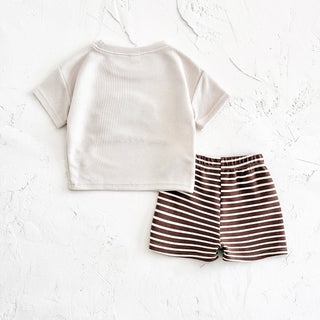 Boys Waffle T-shirts Shorts Set - RYAN AND REMI