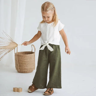 Linen Wide-Legged Pants - RYAN AND REMI