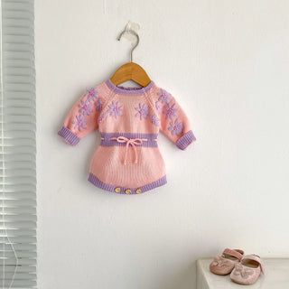 Floral Long Sleeve Knitted Bodysuit - RYAN AND REMI