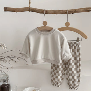 Checkered Pants Sweater Set - RYAN AND REMI