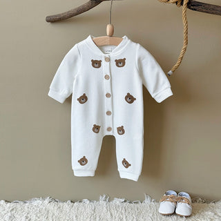 White Teddy Bear Jumpsuit - RYAN AND REMI