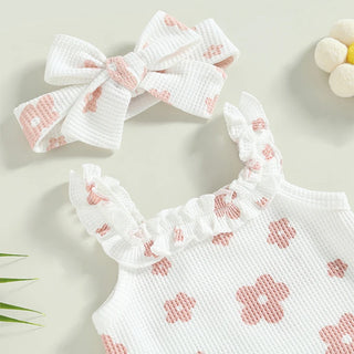 Newborn Flower Romper Set. 3 Pcs - RYAN AND REMI
