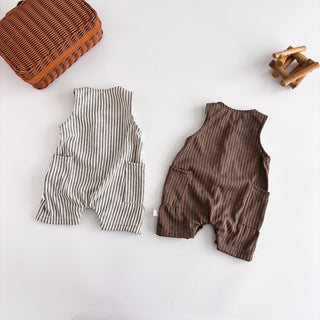 Striped Sleeveless Short Jumpsuit - RYAN AND REMI