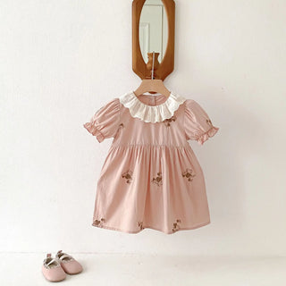 Lace Collar Flower Dress - RYAN AND REMI