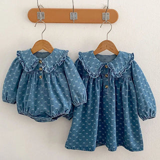 Printed Denim Sister Outfit - RYAN AND REMI