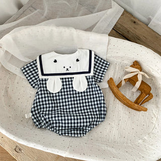 Plaid Bunny Collar Romper - RYAN AND REMI