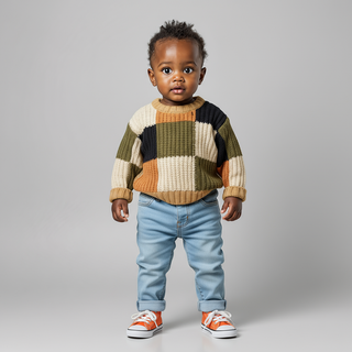 Checkered Knit Sweater - RYAN AND REMI