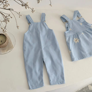 Embroidered Floral Dungaree Jumpsuit - RYAN AND REMI