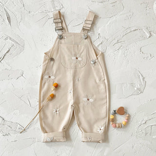 Embroidered Floral Dungaree Jumpsuit - RYAN AND REMI