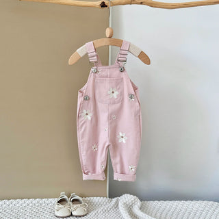 Embroidered Floral Dungaree Jumpsuit - RYAN AND REMI