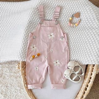 Embroidered Floral Dungaree Jumpsuit - RYAN AND REMI