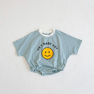 Oversized Striped T-Shirt Romper - RYAN AND REMI
