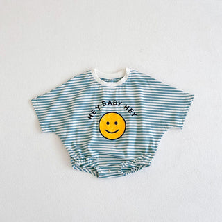 Oversized Striped T-Shirt Romper - RYAN AND REMI