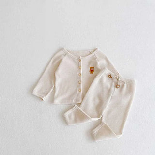 Bear Cardigan Pants Set