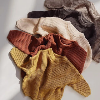 Oversized Knitted Round Neck Sweater - RYAN AND REMI