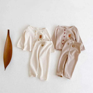 Bear Cardigan Pants Set