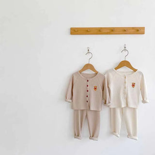 Bear Cardigan Pants Set
