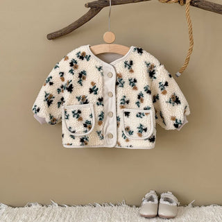 Plush Floral Coat Jacket
