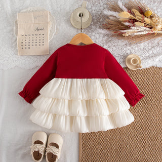 Ruffle Bow Christmas Dress