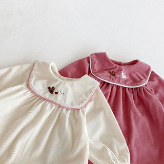 Corduroy Round Collar Jumpsuit