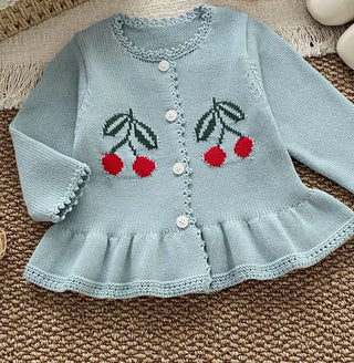 Knitted Cherry Sweater Cardigan