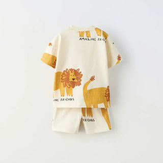 Printed Tree T-shirt Shorts Set - RYAN AND REMI