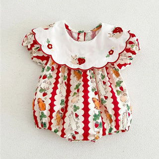 Bunny Rabbit Strawberry Romper